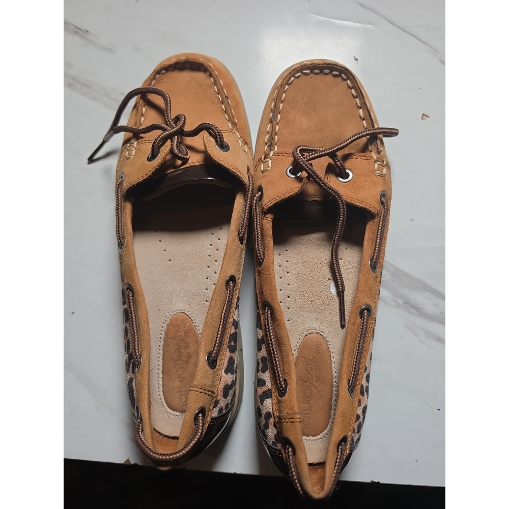 Naturalizer Natural Soul Loafers Boat Shoes Cheetah Leopard Leather Womens 9